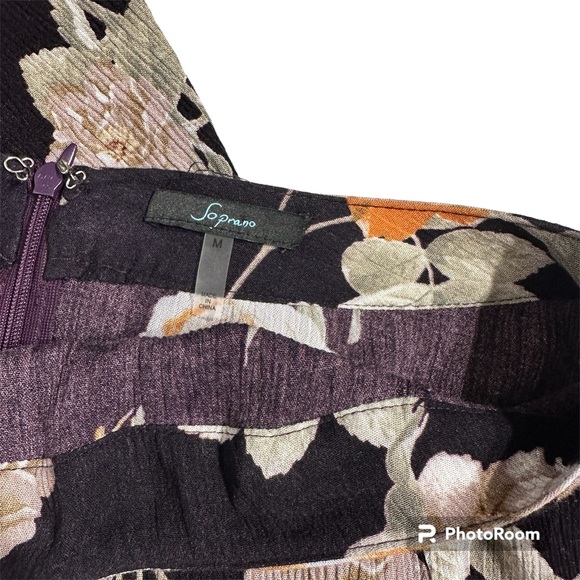 Soprano Womens Plum Floral Maxi Skirt with slit - Picture 9 of 12